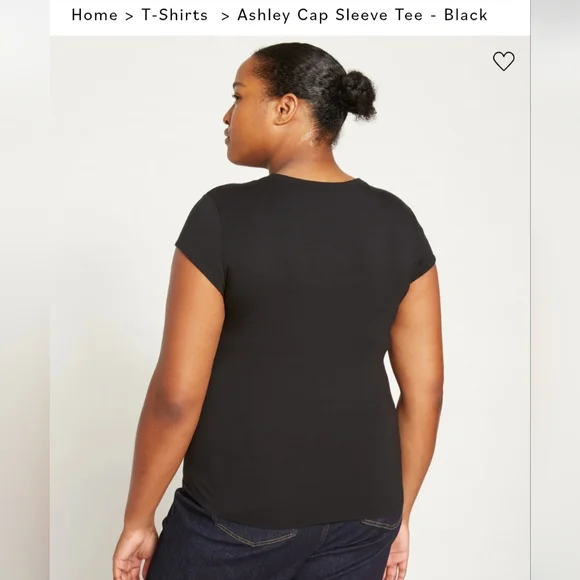 🦩Universal Standard Classic Black Cap Sleeve Top NWT SZ M Oversize Fits To XL - Picture 3 of 5